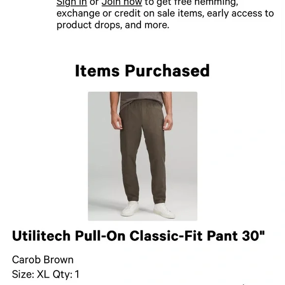 Lululemon UTILITECH PULL-ON CLASSIC-FIT PANT 30" - Picture 2 of 3